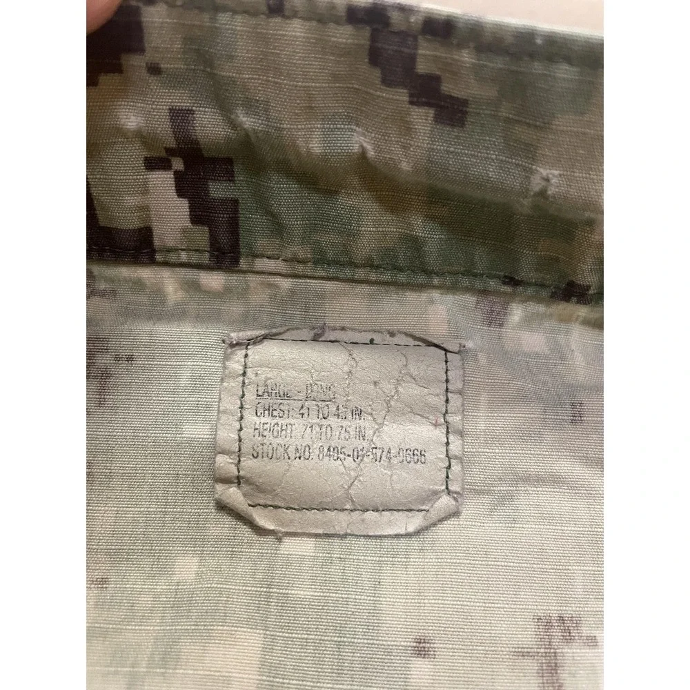U.S. Navy Jacket Mens LT Green Digital‎ Camo Military Utility Cotton Ripstop
